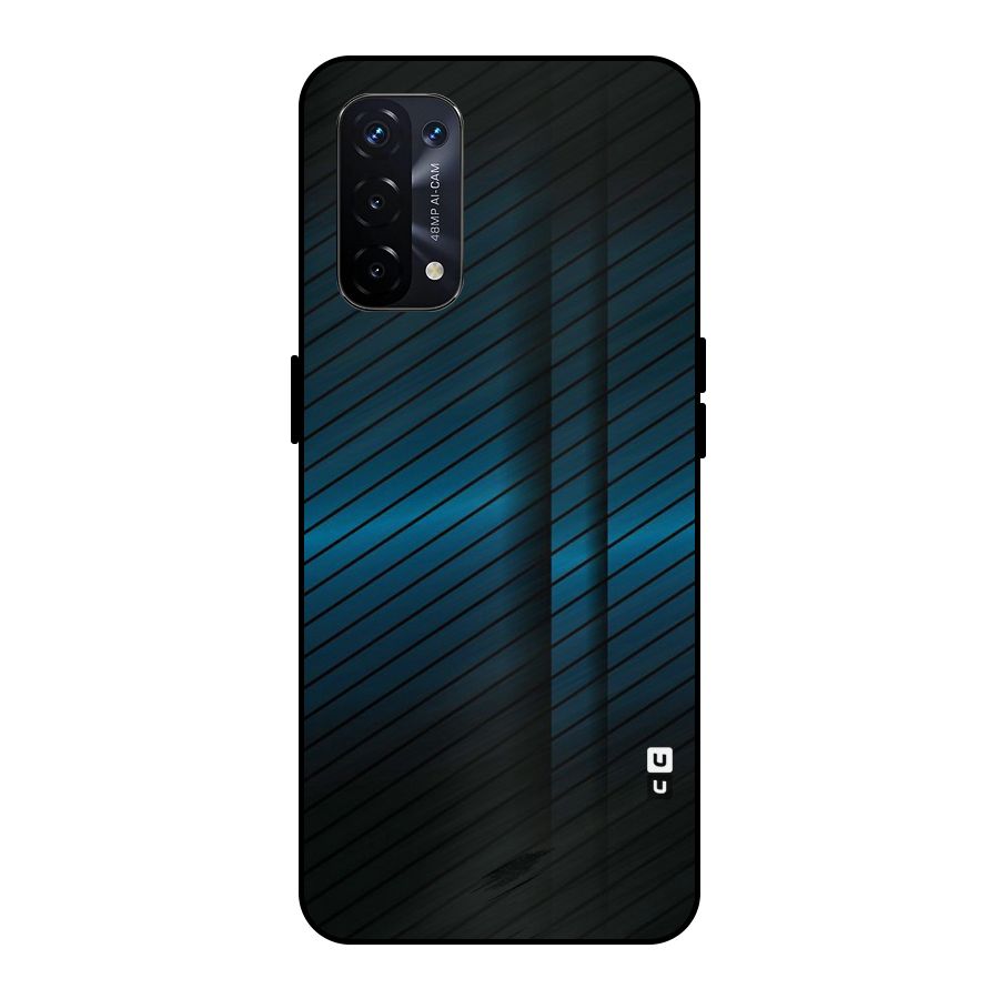 Royal Shade Blue Metal Back Case for Oppo A74 5G
