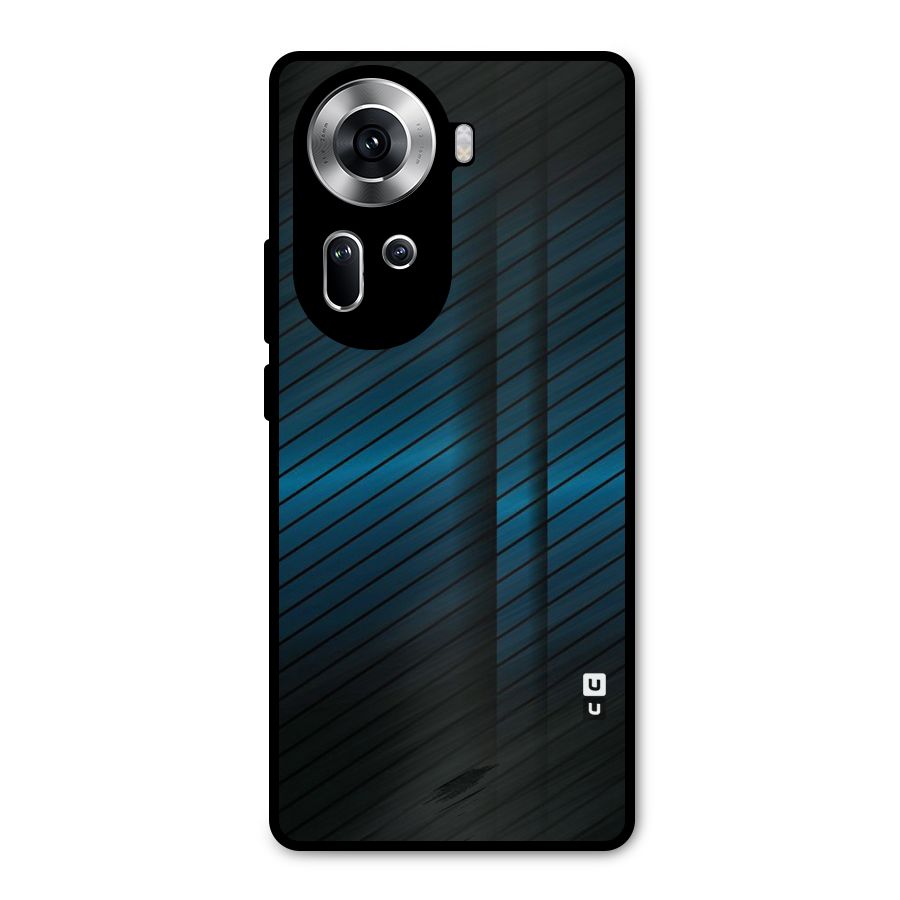 Royal Shade Blue Metal Back Case for Oppo Reno11 5G