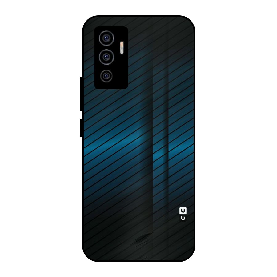 Royal Shade Blue Metal Back Case for Vivo V23e