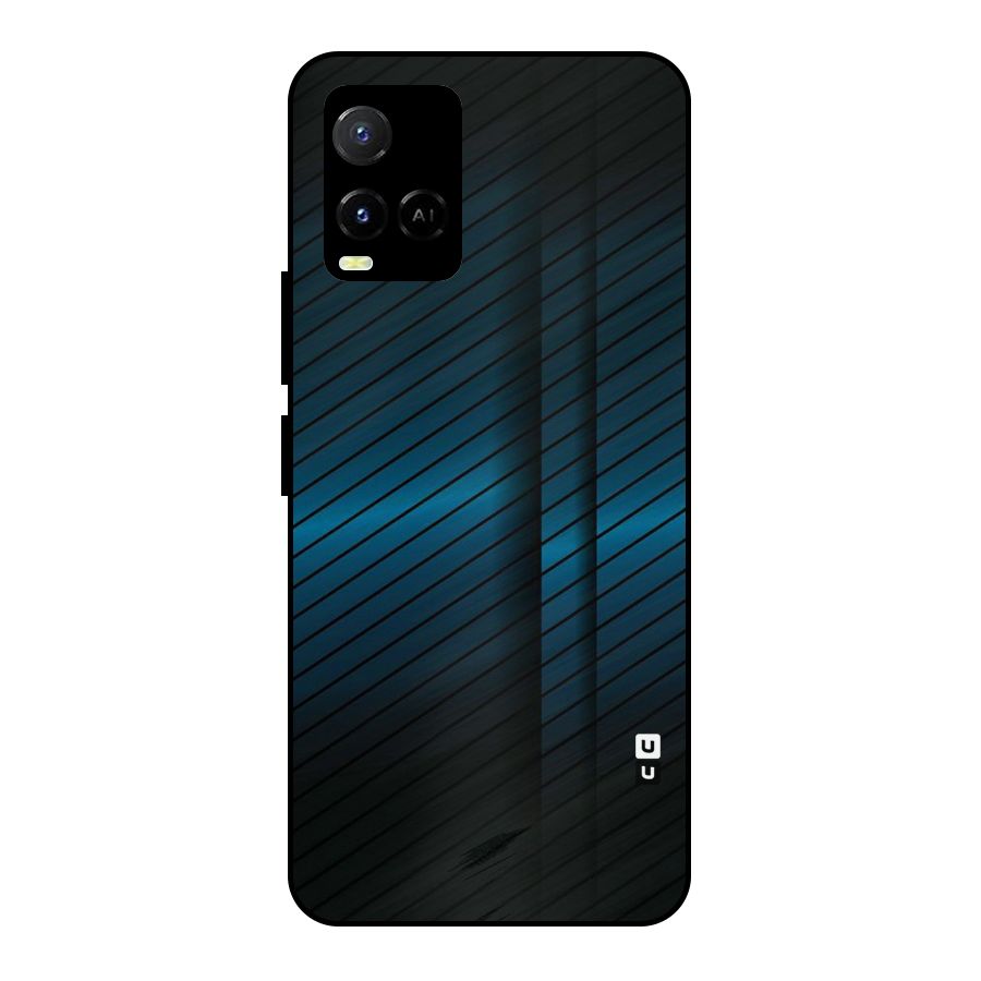Royal Shade Blue Metal Back Case for Vivo Y21A