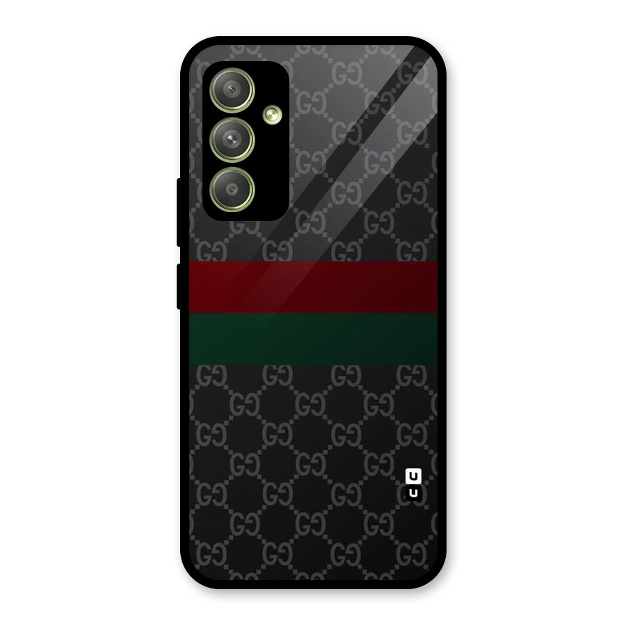 Royal Stripes Design Glass Back Case for Galaxy A54