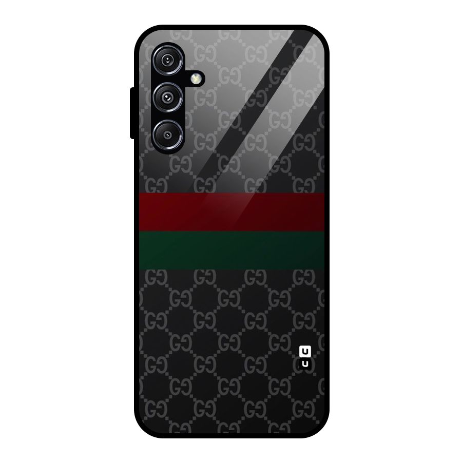 Royal Stripes Design Glass Back Case for Galaxy M34 5G