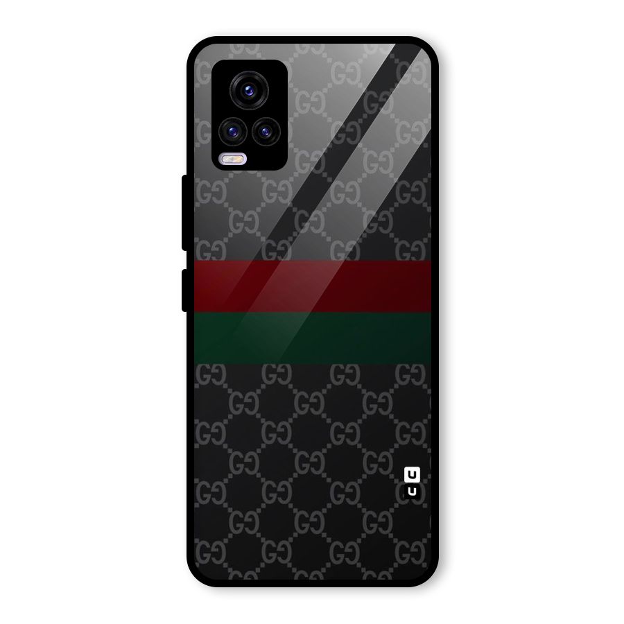 Royal Stripes Design Glass Back Case for Vivo V20 2021