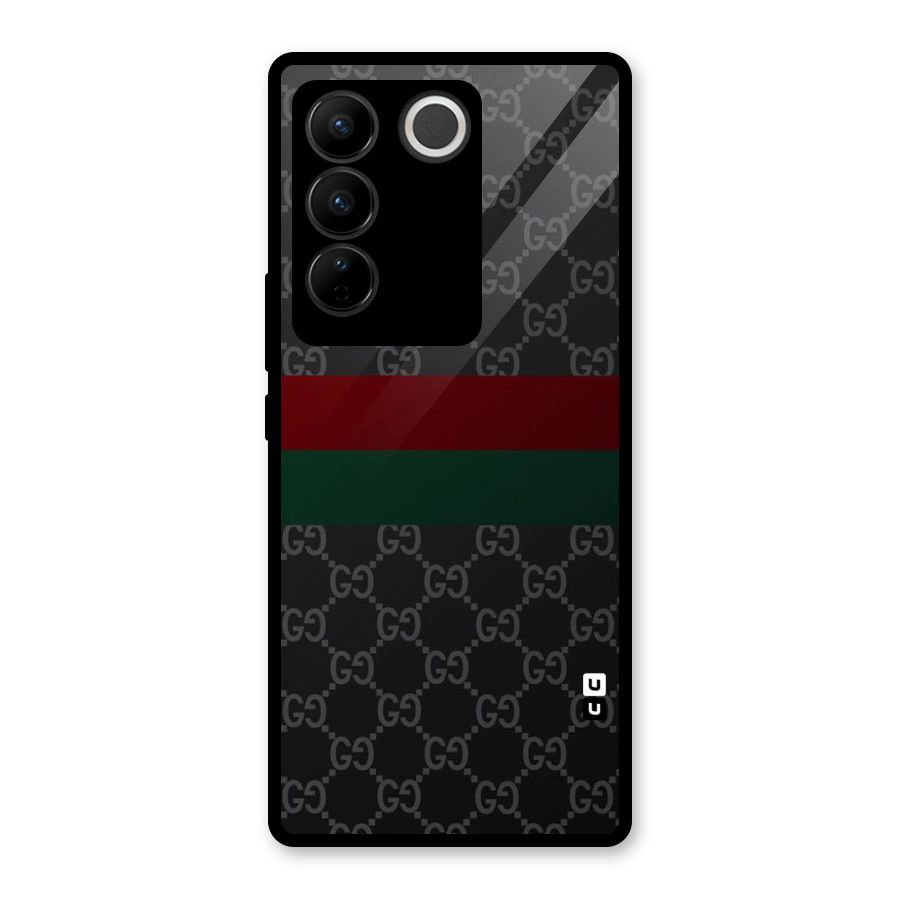 Royal Stripes Design Glass Back Case for Vivo V27