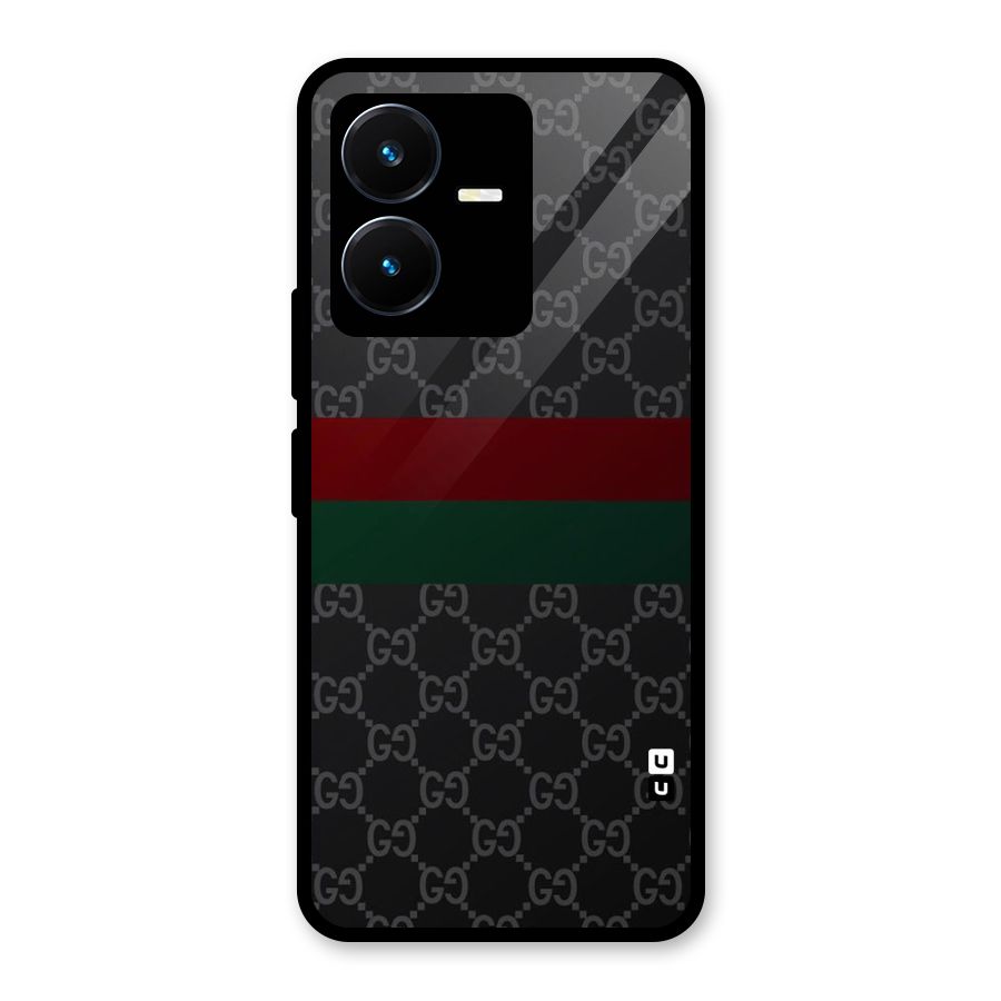 Royal Stripes Design Glass Back Case for Vivo Y22s
