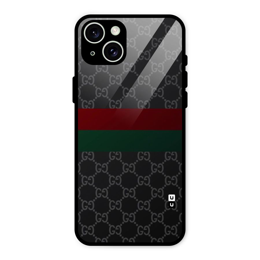 Royal Stripes Design Glass Back Case for iPhone 15 Plus