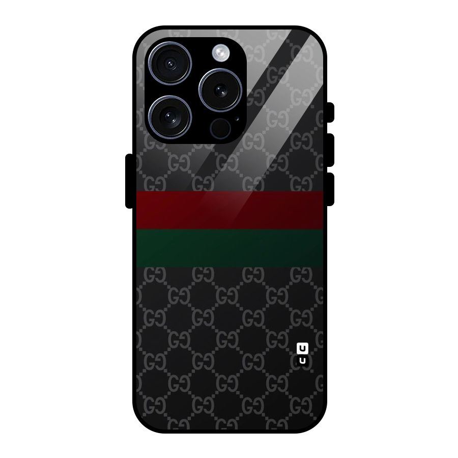 Royal Stripes Design Glass Back Case for iPhone 15 Pro