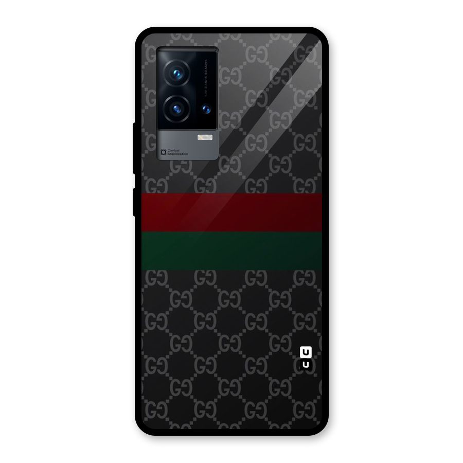 Royal Stripes Design Glass Back Case for iQOO 9 5G