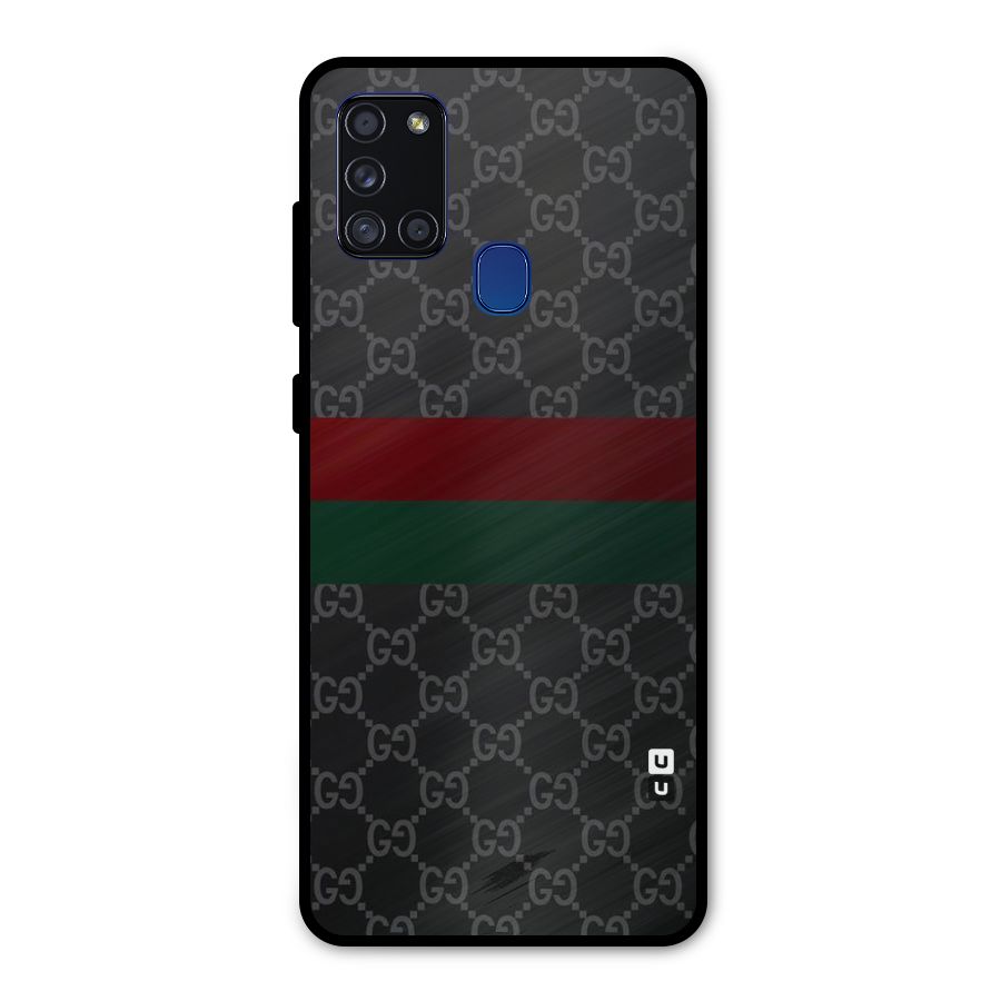 Royal Stripes Design Metal Back Case for Galaxy A21s
