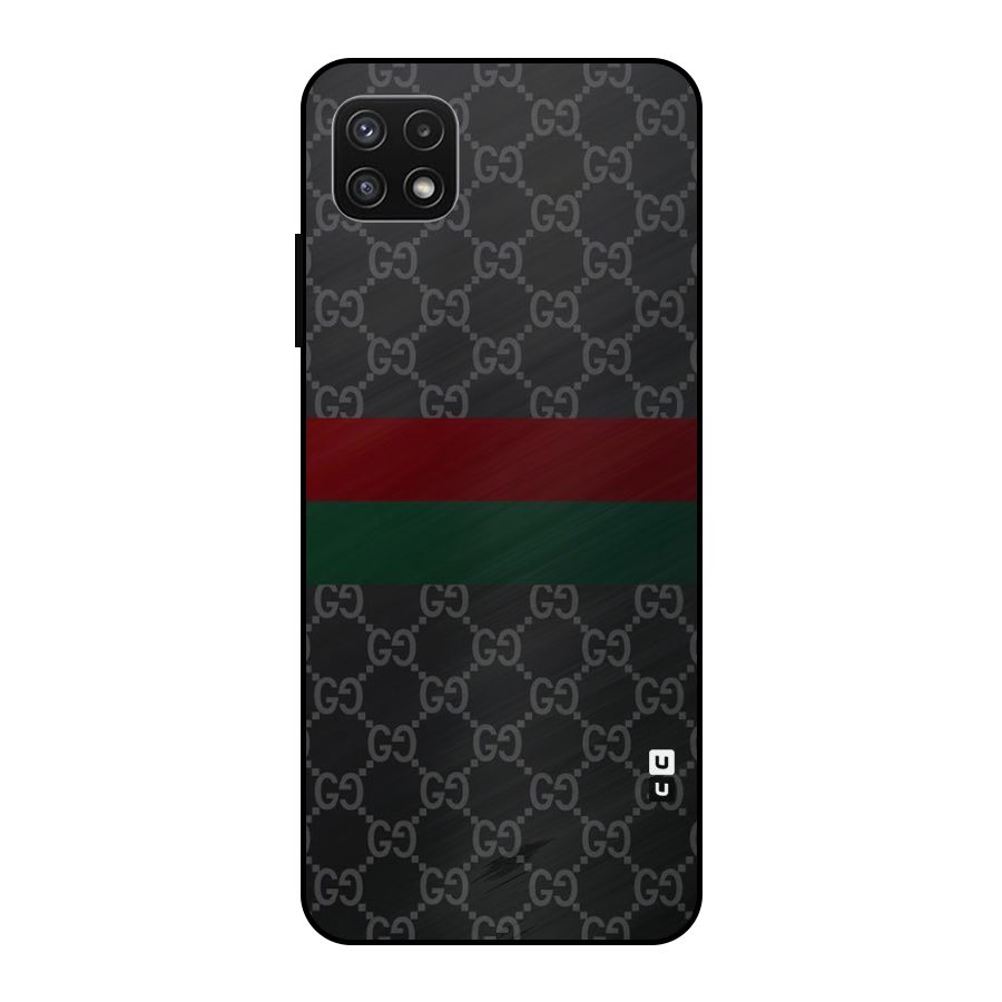 Royal Stripes Design Metal Back Case for Galaxy A22 5G