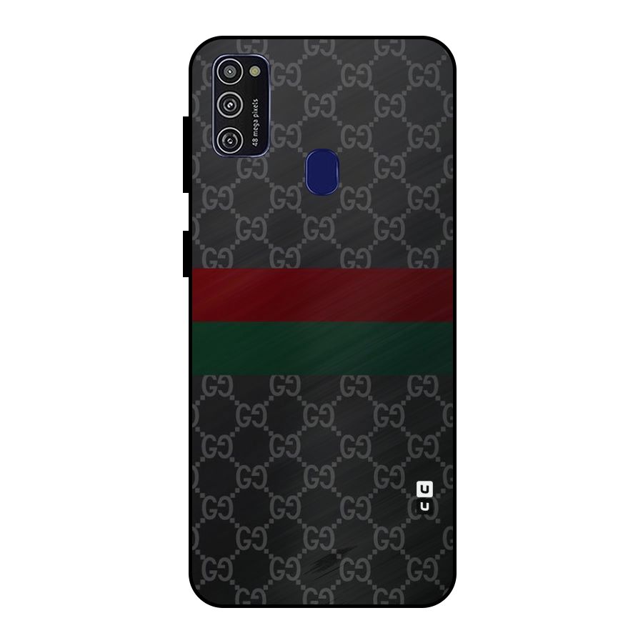 Royal Stripes Design Metal Back Case for Galaxy M21