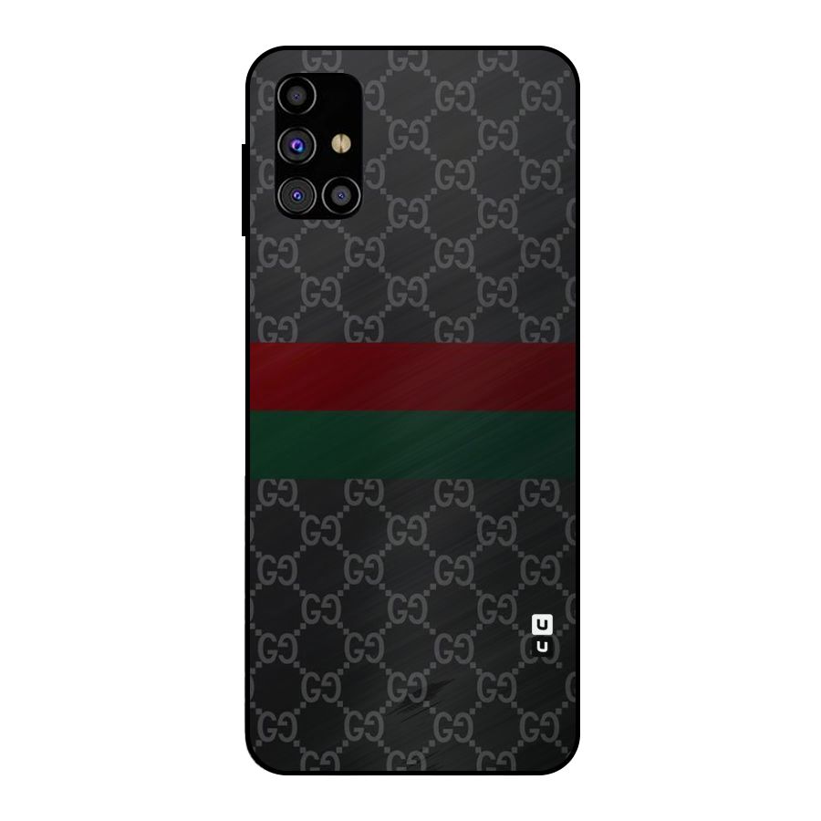 Royal Stripes Design Metal Back Case for Galaxy M31s