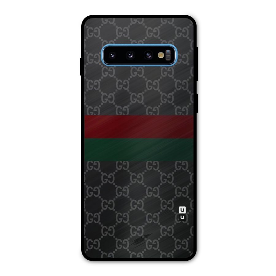 Royal Stripes Design Metal Back Case for Galaxy S10