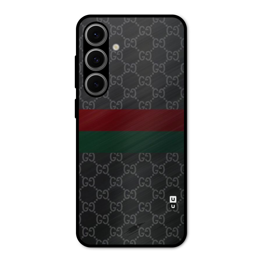 Royal Stripes Design Metal Back Case for Galaxy S24 FE