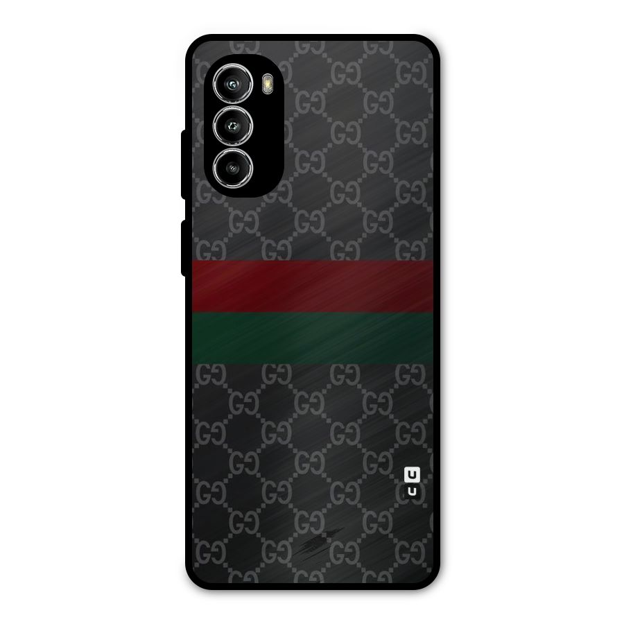 Royal Stripes Design Metal Back Case for Moto G52