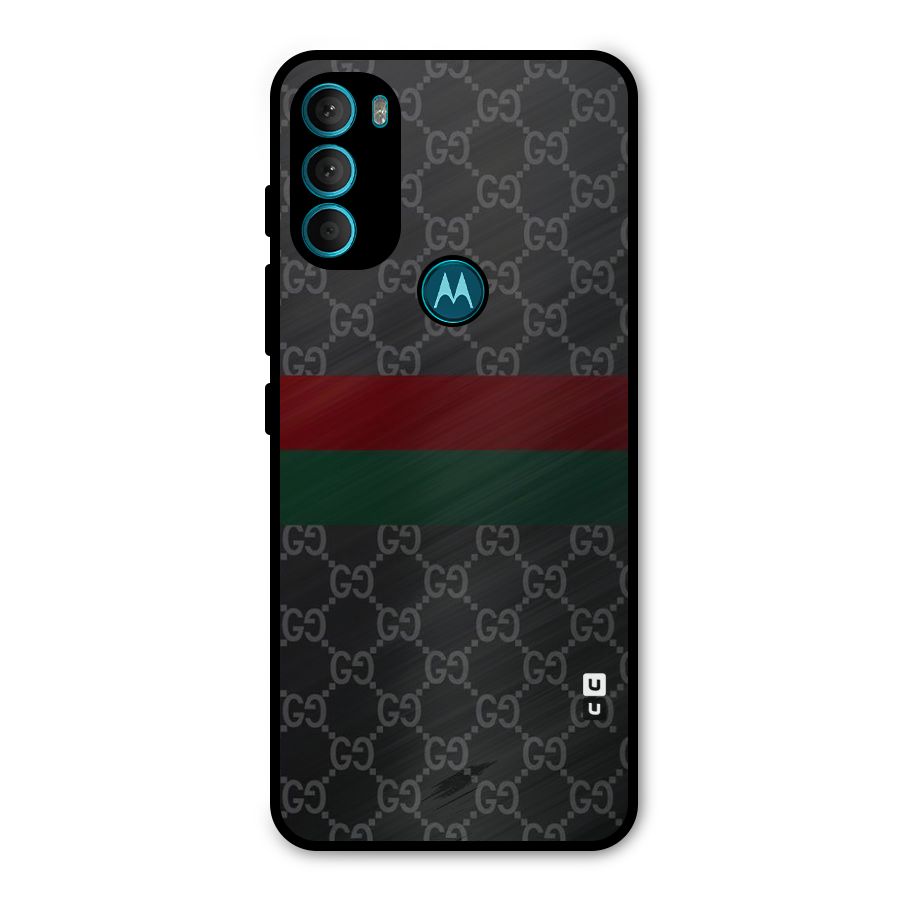 Royal Stripes Design Metal Back Case for Moto G71 5G