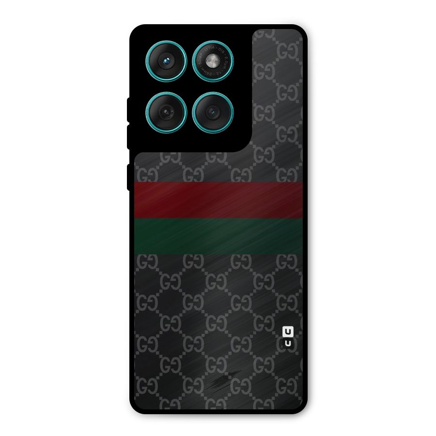 Royal Stripes Design Metal Back Case for Motorola Edge 60