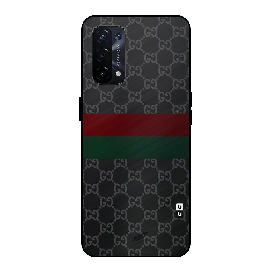 Royal Stripes Design Metal Back Case for Oppo A74 5G