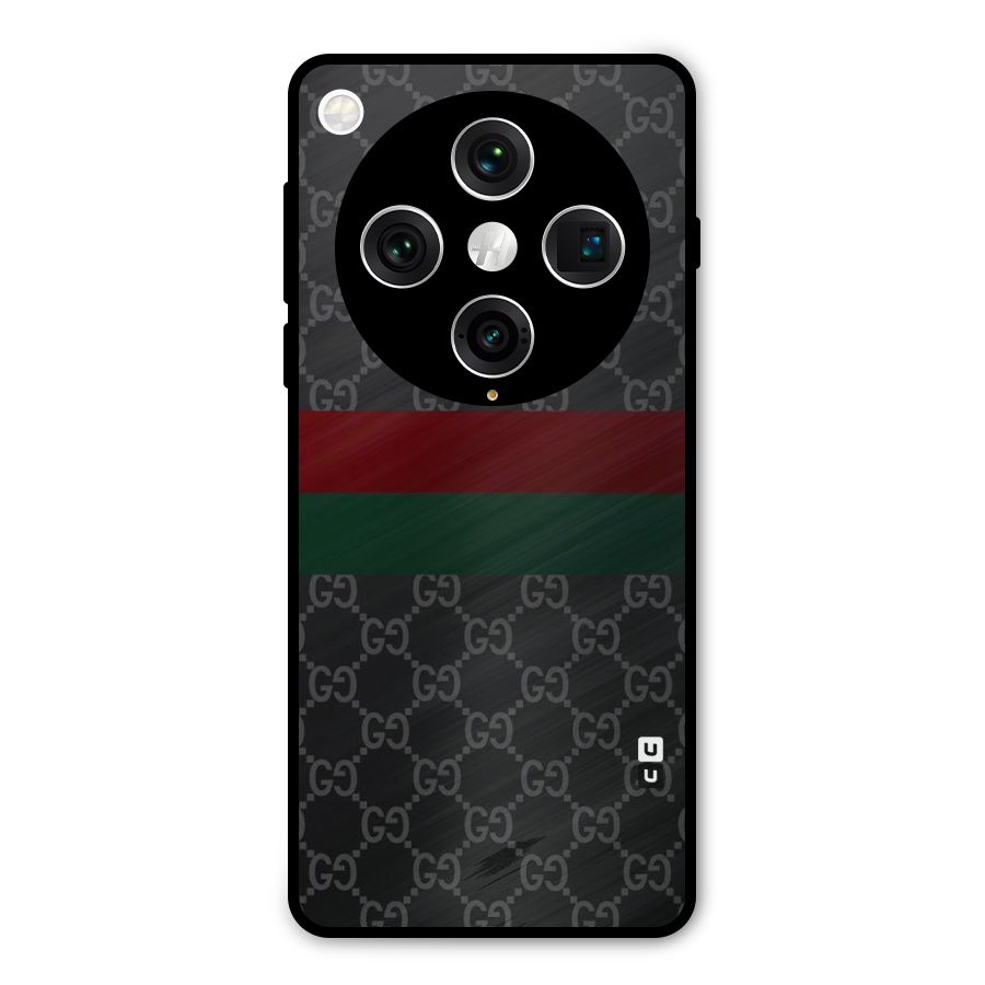 Royal Stripes Design Metal Back Case for Oppo Find X8 Pro