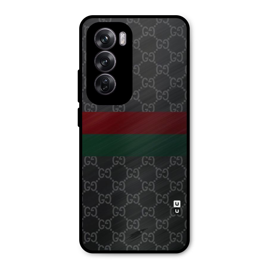 Royal Stripes Design Metal Back Case for Oppo Reno12 Pro