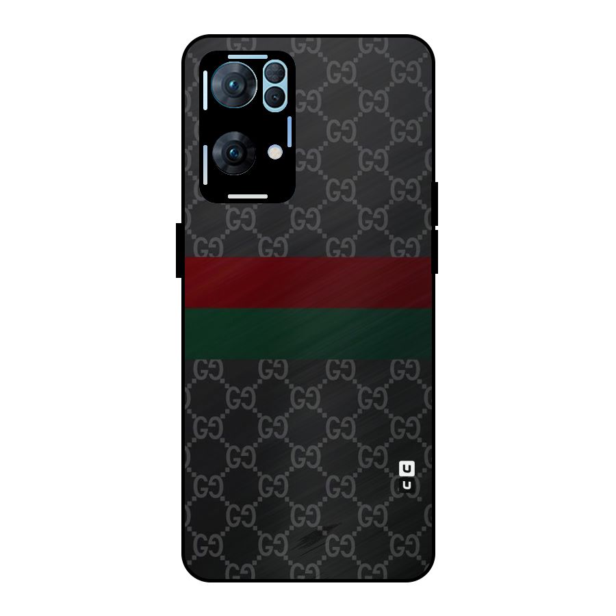 Royal Stripes Design Metal Back Case for Oppo Reno7 Pro 5G