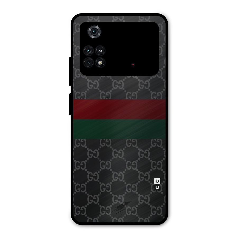 Royal Stripes Design Metal Back Case for Poco M4 Pro 4G