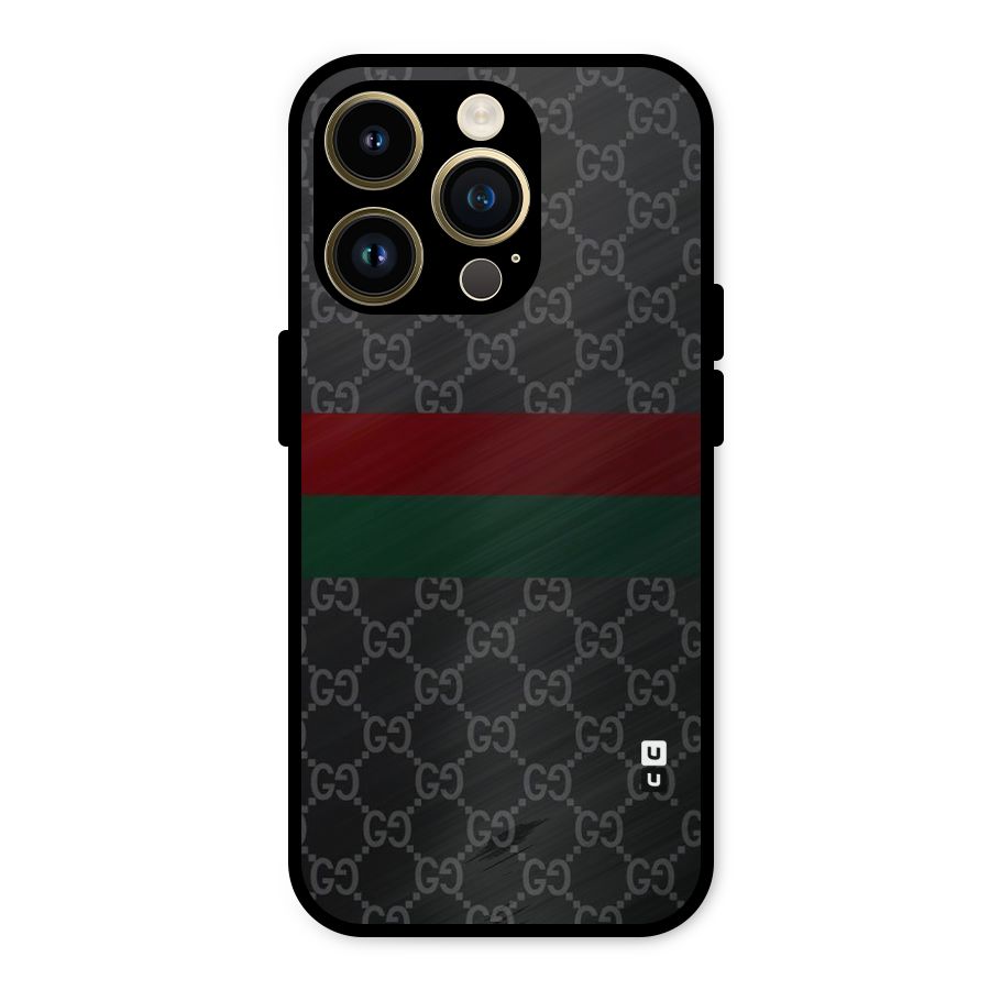 Royal Stripes Design Metal Back Case for iPhone 14 Pro