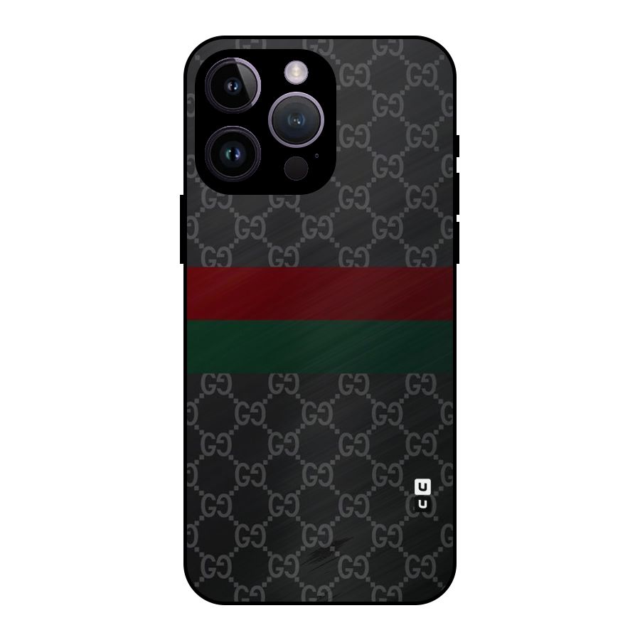 Royal Stripes Design Metal Back Case for iPhone 14 Pro Max