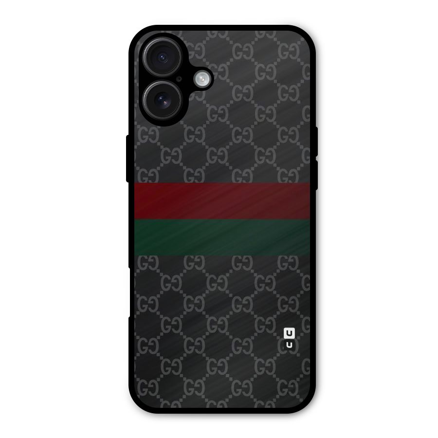 Royal Stripes Design Metal Back Case for iPhone 16 Plus