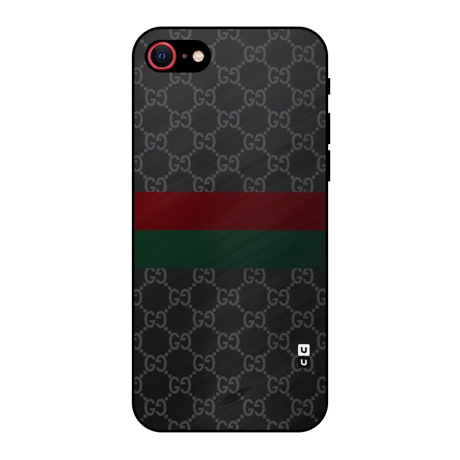 Royal Stripes Design Metal Back Case for iPhone SE 2020