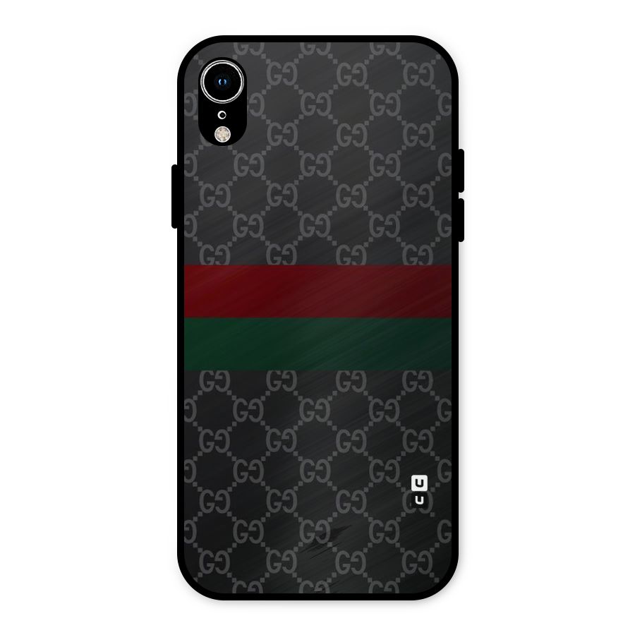 Royal Stripes Design Metal Back Case for iPhone XR