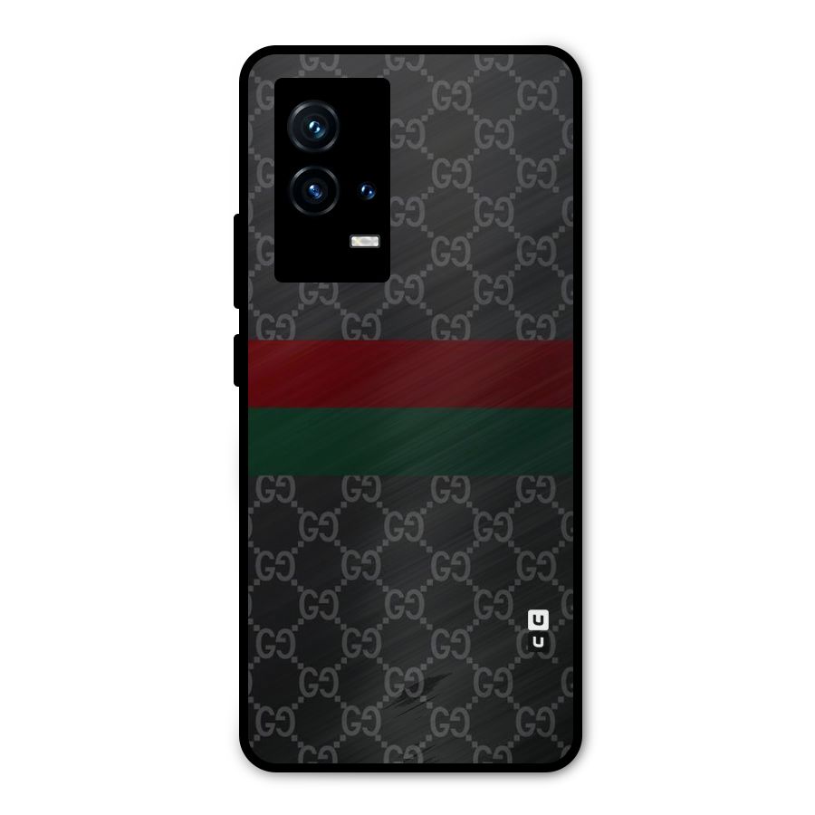 Royal Stripes Design Metal Back Case for iQOO 9 5G