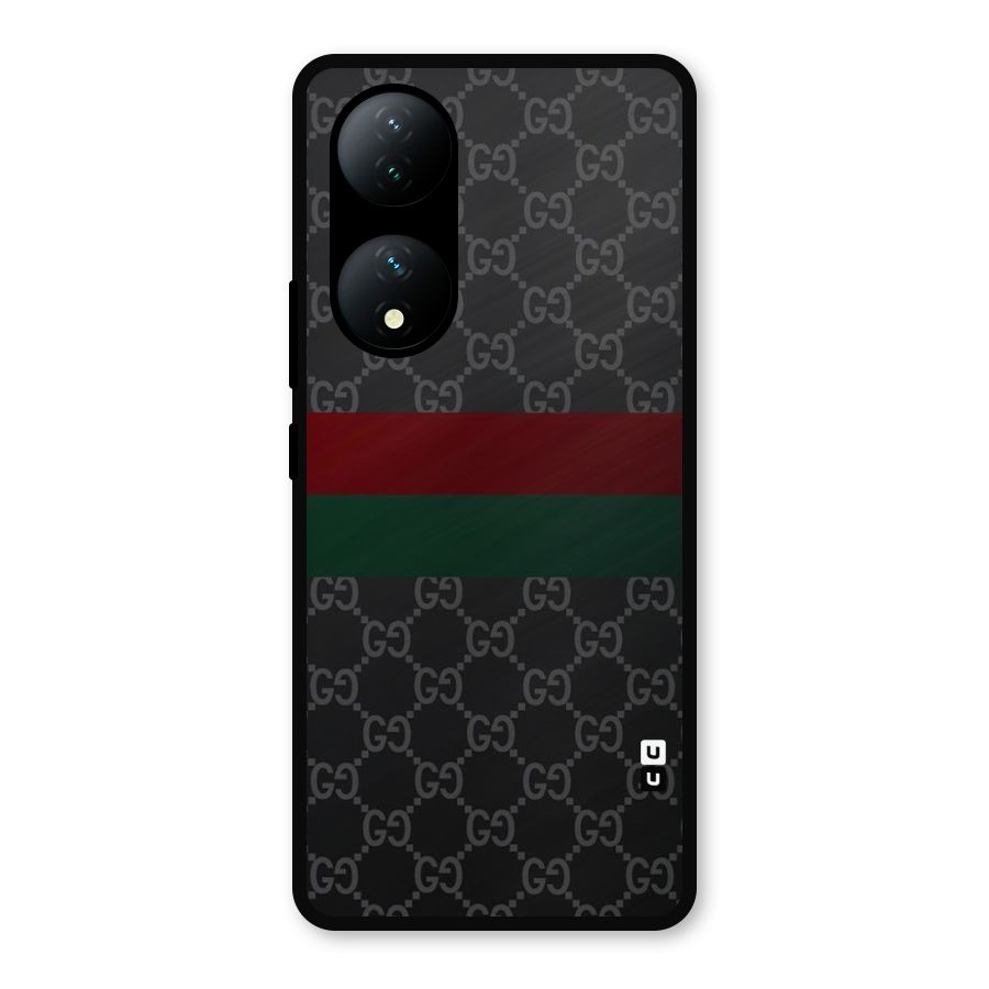 Royal Stripes Design Metal Back Case for iQOO Z7