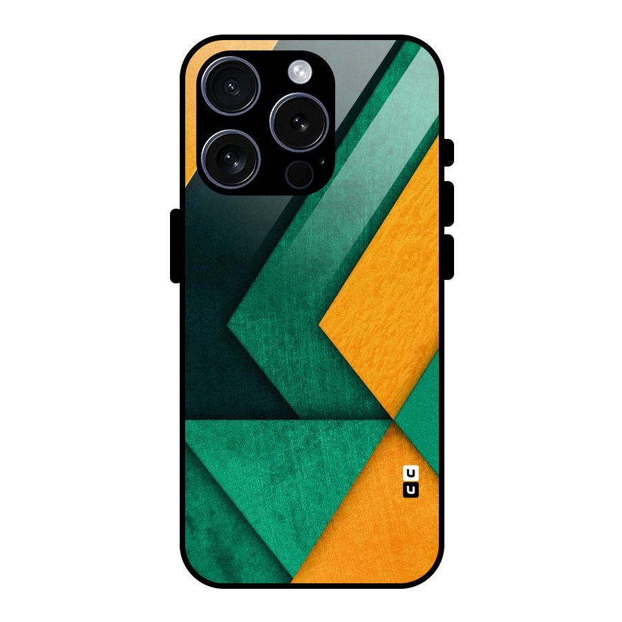 Rugged Abstract Stripes Glass Back Case for iPhone 15 Pro
