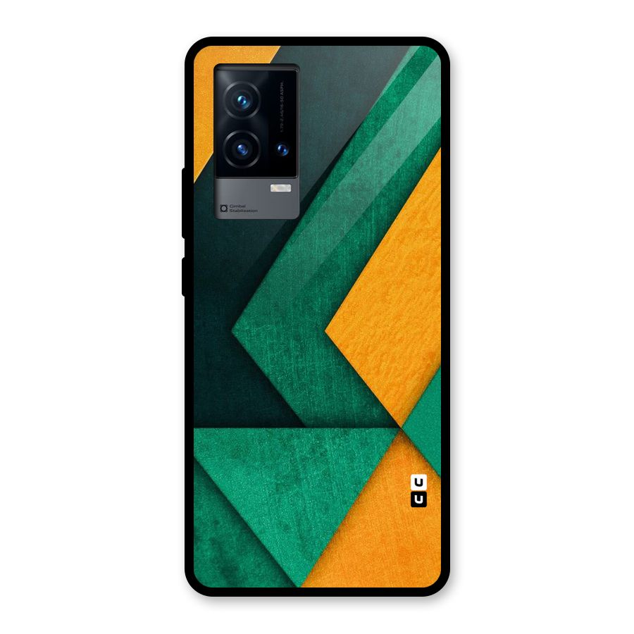 Rugged Abstract Stripes Glass Back Case for iQOO 9 5G