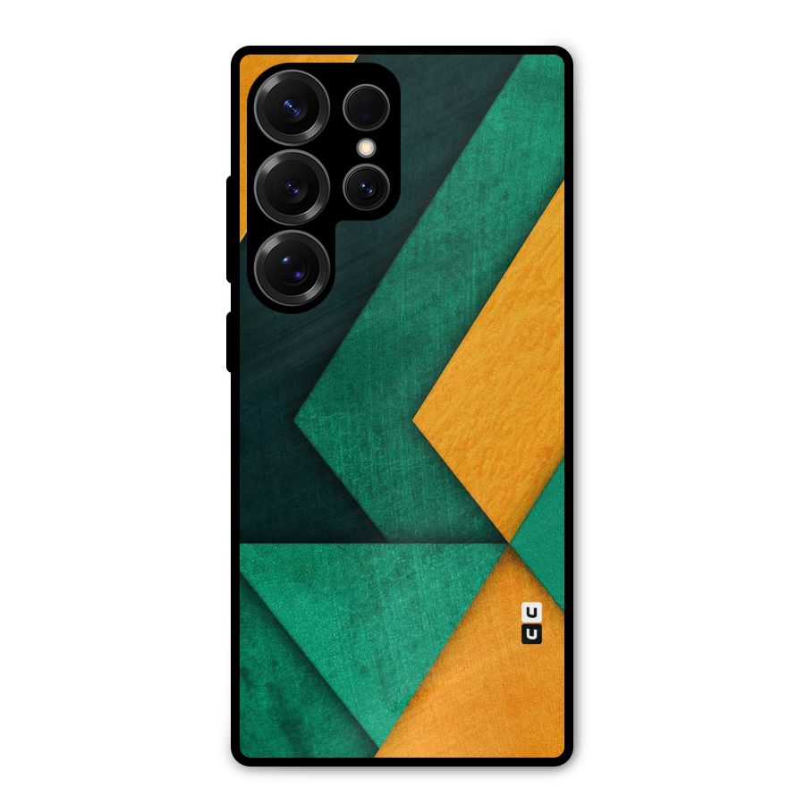 Rugged Abstract Stripes Metal Back Case for Galaxy S25 Ultra