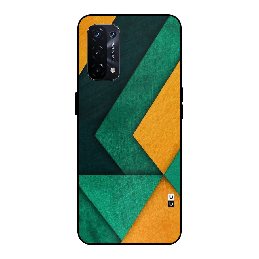 Rugged Abstract Stripes Metal Back Case for Oppo A74 5G