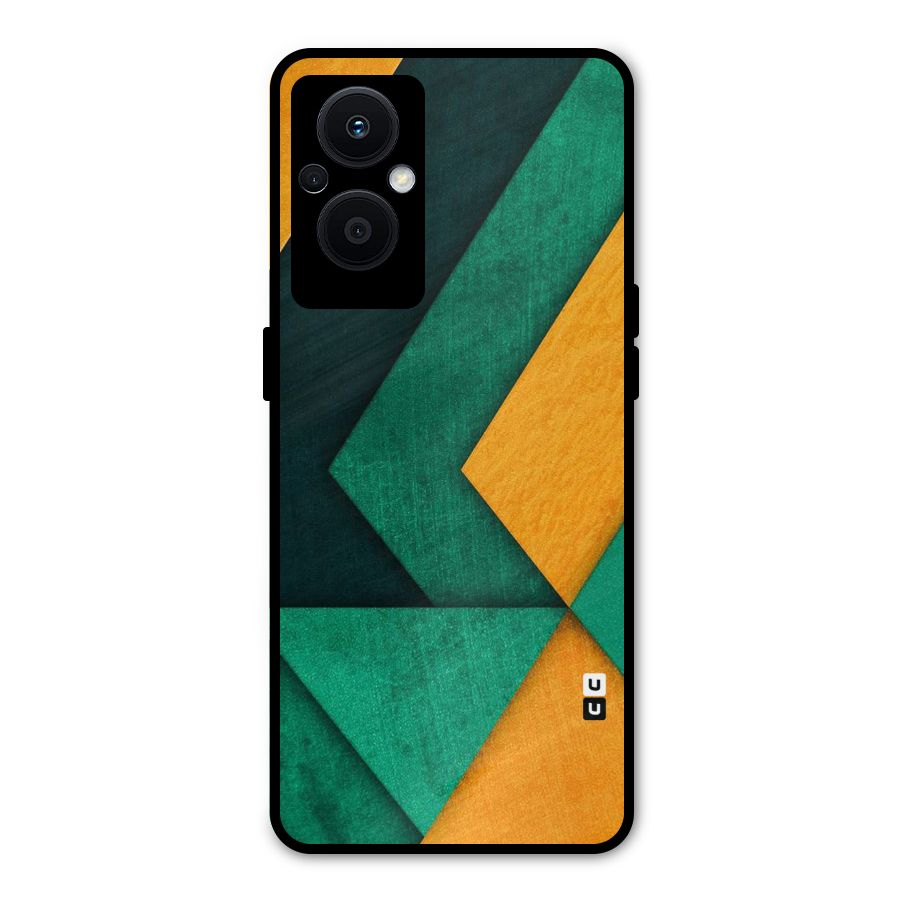 Rugged Abstract Stripes Metal Back Case for Oppo F21 Pro 5G