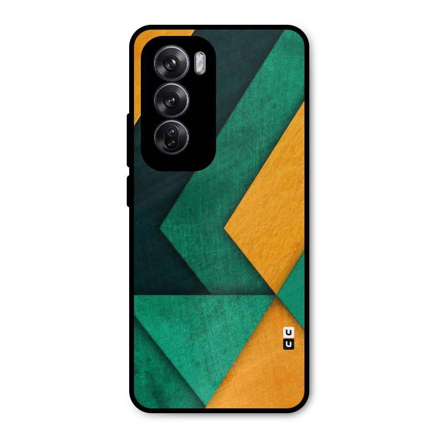 Rugged Abstract Stripes Metal Back Case for Oppo Reno12 Pro