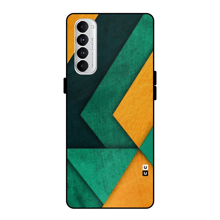Rugged Abstract Stripes Metal Back Case for Oppo Reno4 Pro