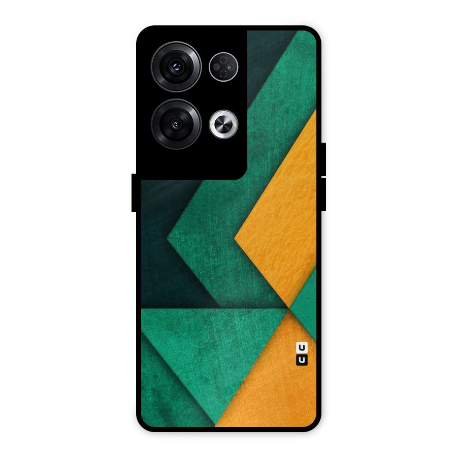 Rugged Abstract Stripes Metal Back Case for Oppo Reno8 Pro 5G