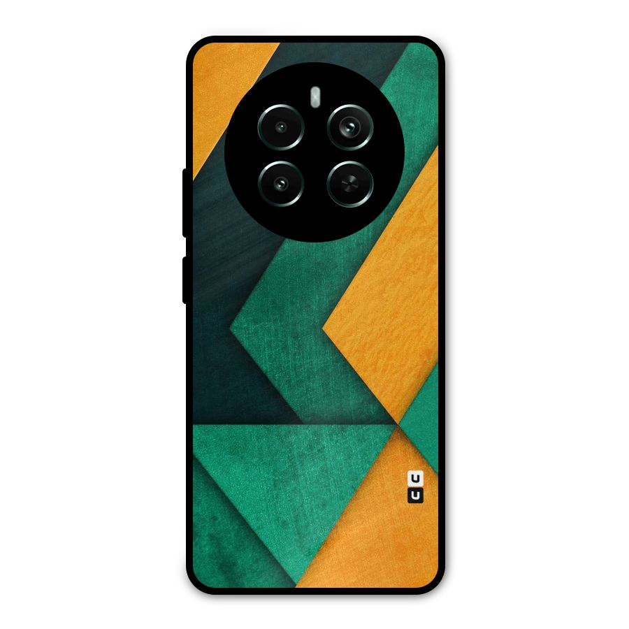 Rugged Abstract Stripes Metal Back Case for Realme 12 Plus