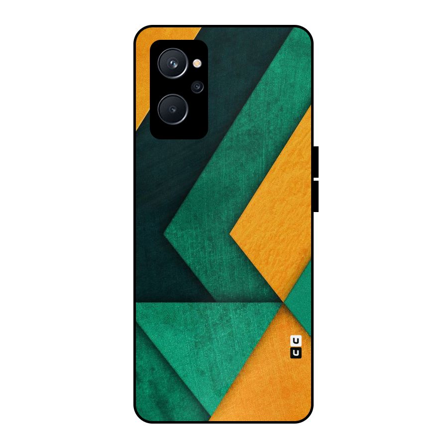 Rugged Abstract Stripes Metal Back Case for Realme 9i 5G