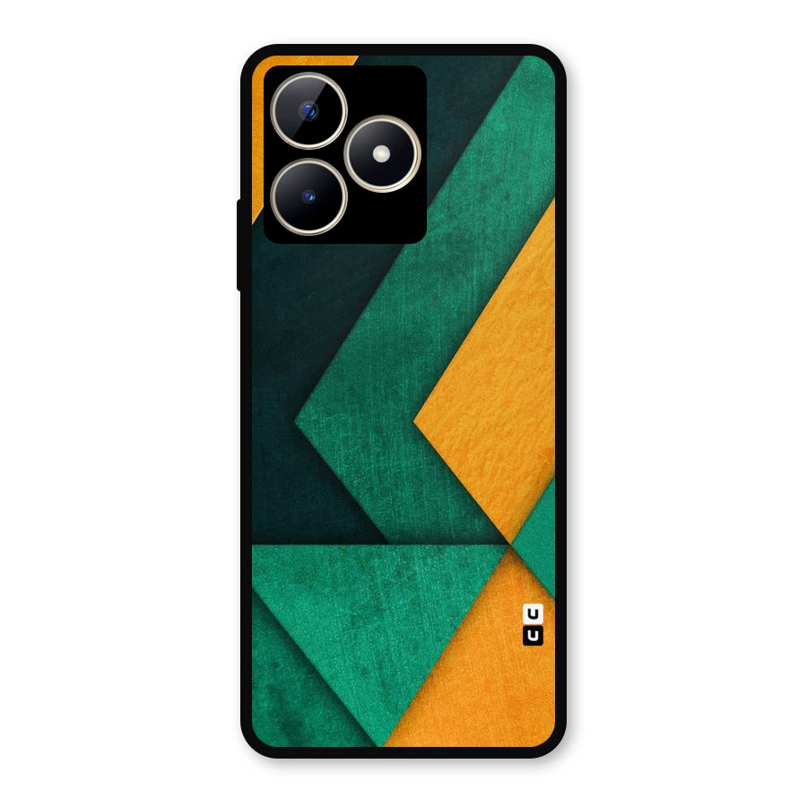 Rugged Abstract Stripes Metal Back Case for Realme C53