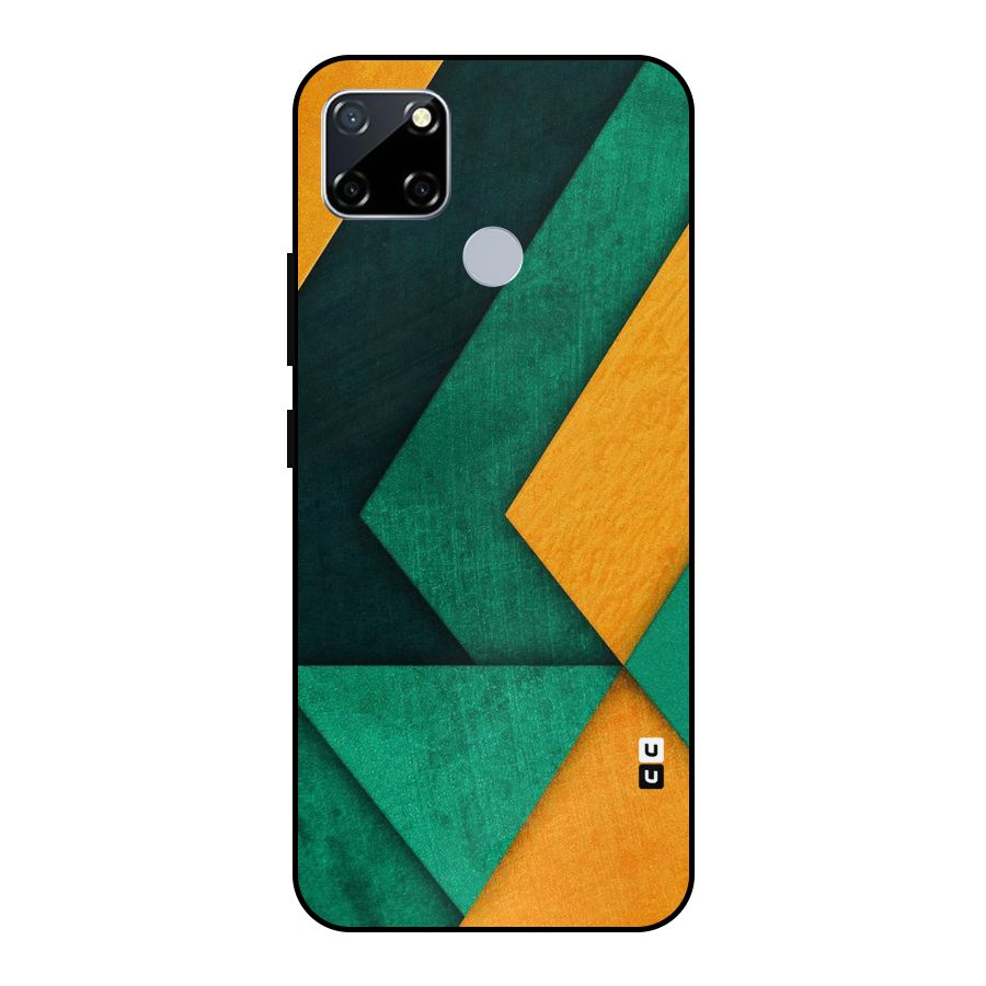 Rugged Abstract Stripes Metal Back Case for Realme Narzo 30A