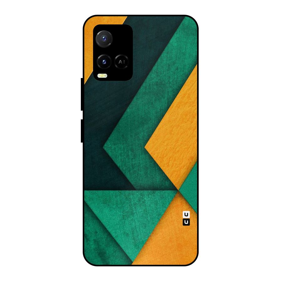 Rugged Abstract Stripes Metal Back Case for Vivo Y21A