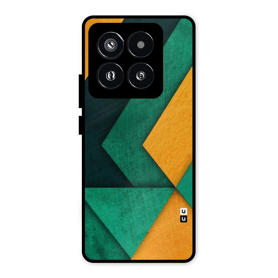 Rugged Abstract Stripes Metal Back Case for Xiaomi 14 Pro