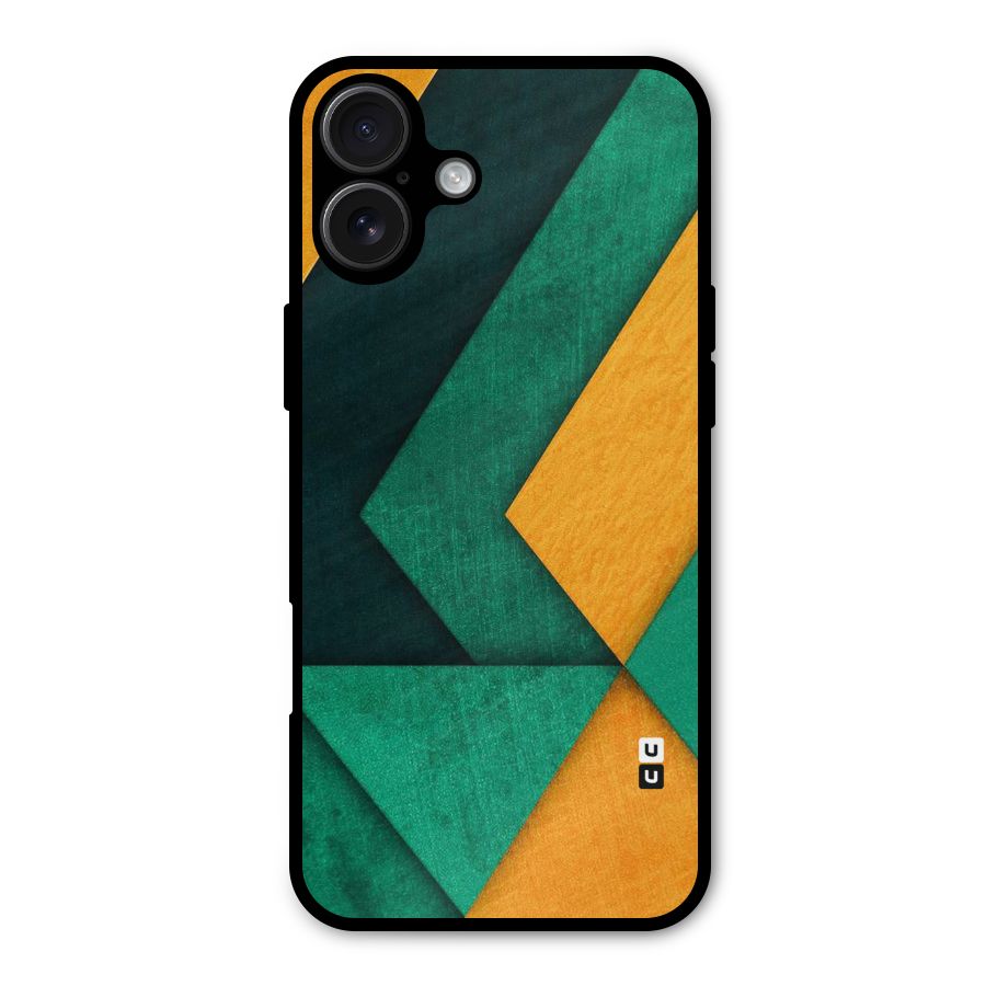 Rugged Abstract Stripes Metal Back Case for iPhone 16 Plus