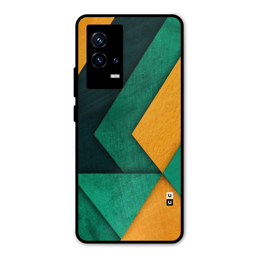 Rugged Abstract Stripes Metal Back Case for iQOO 9 5G