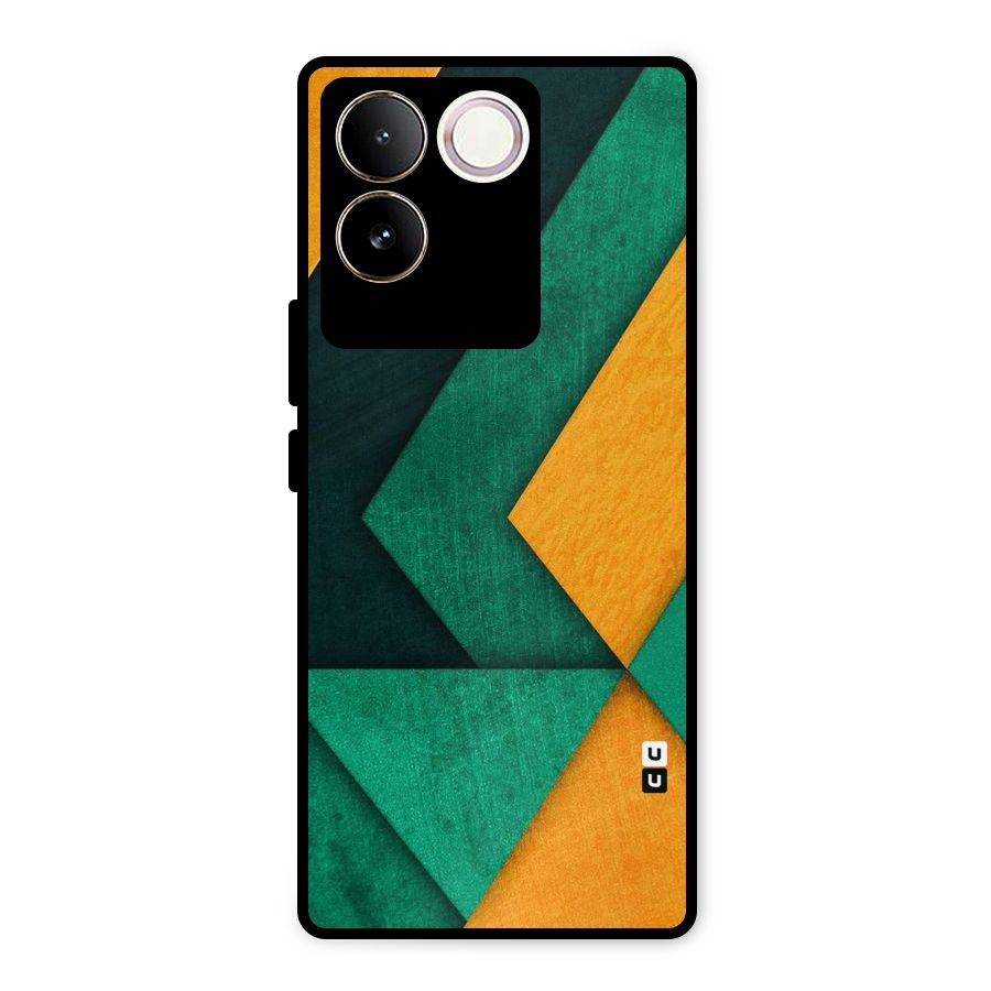 Rugged Abstract Stripes Metal Back Case for iQOO Z7 Pro